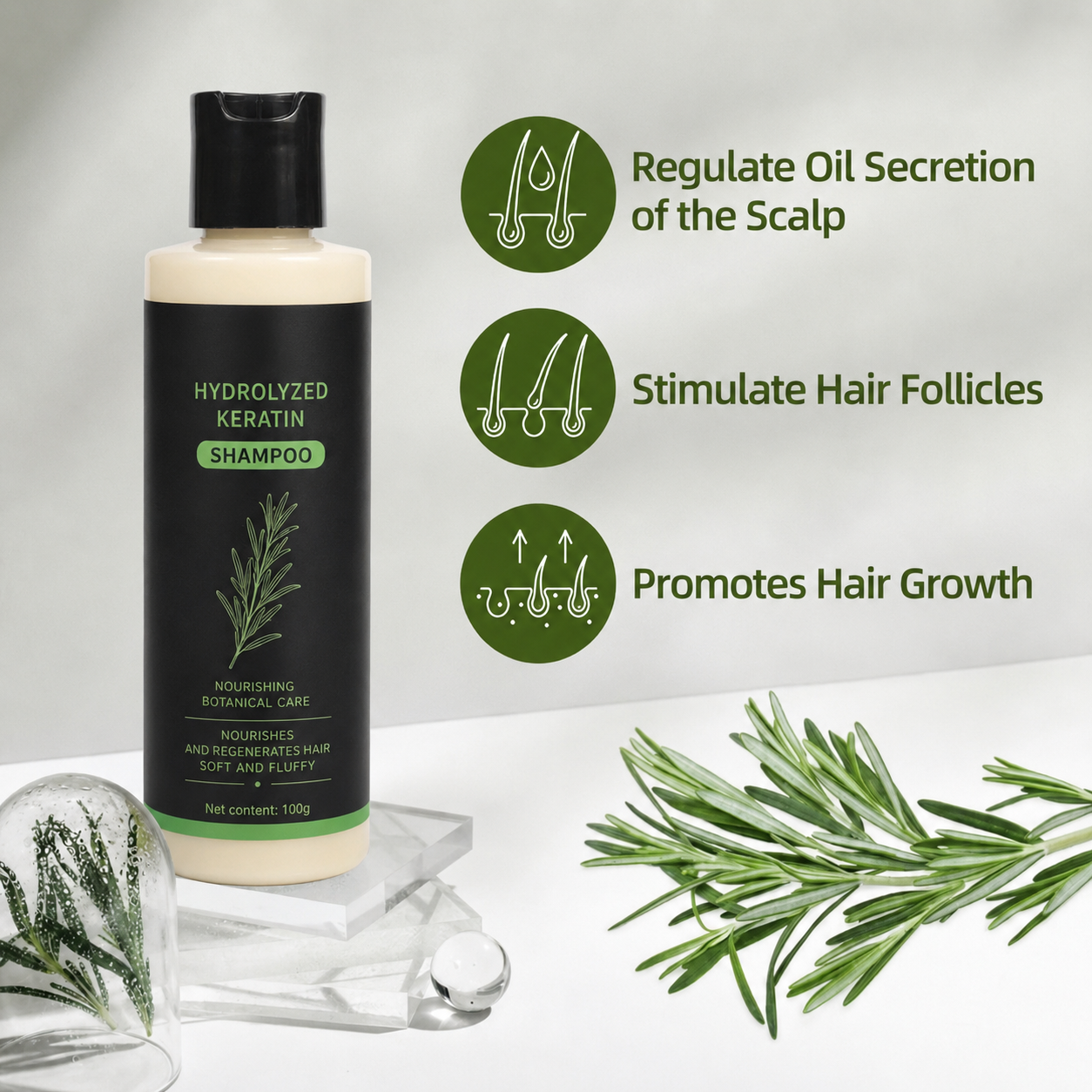 Rosemary Keratin Volumizing Shampoo-🔥Buy 1 Get 1 Free!
