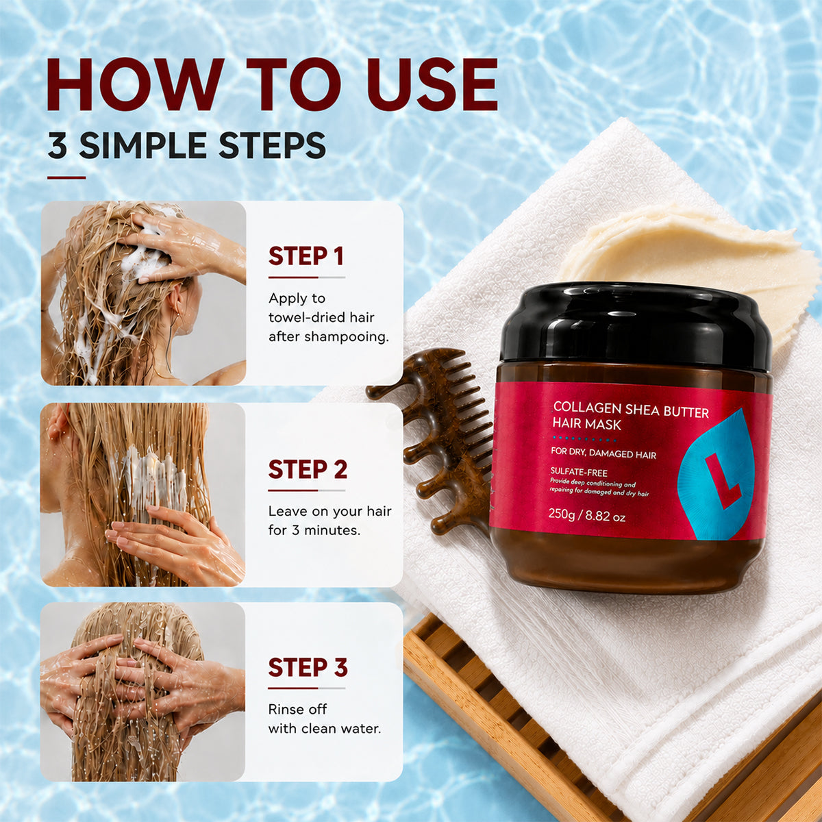 Collagen Shea Butter Hair Mask – Deep Repair & Hydration Treatment