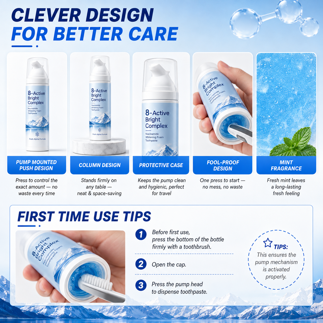 [Professional Grade] Niacinamide Foaming Toothpaste 8X