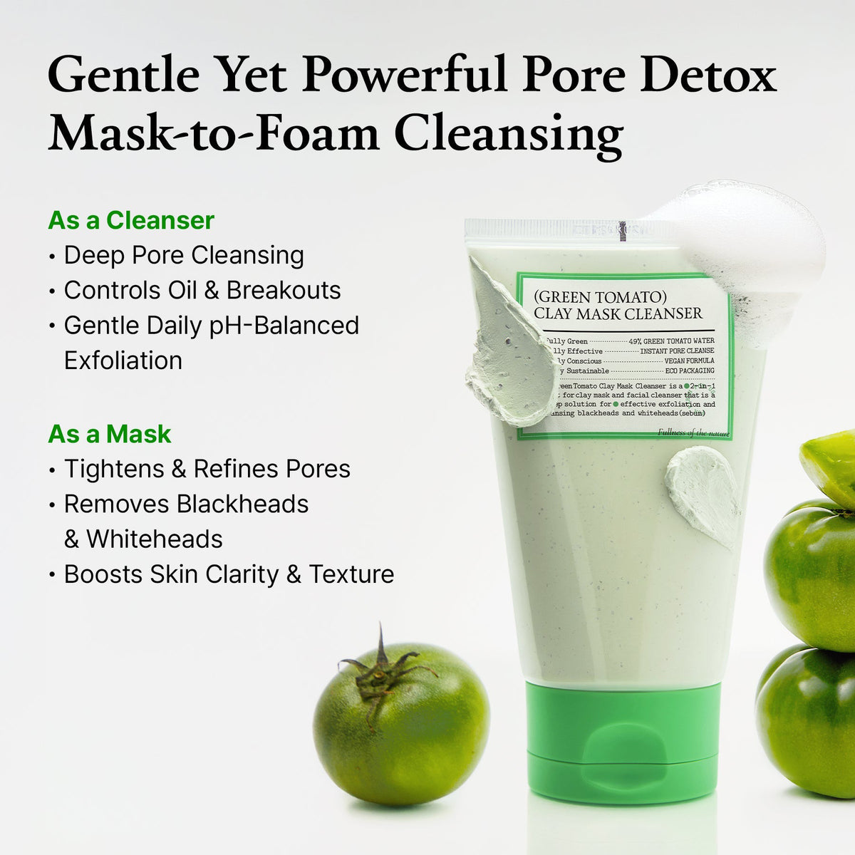 Green Tomato 2-in-1 Pore Cleansing Clay Mask & Cleanser
