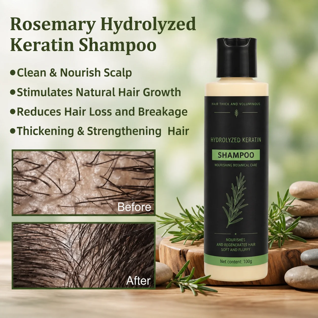 Rosemary Keratin Volumizing Shampoo-🔥Buy 1 Get 1 Free!